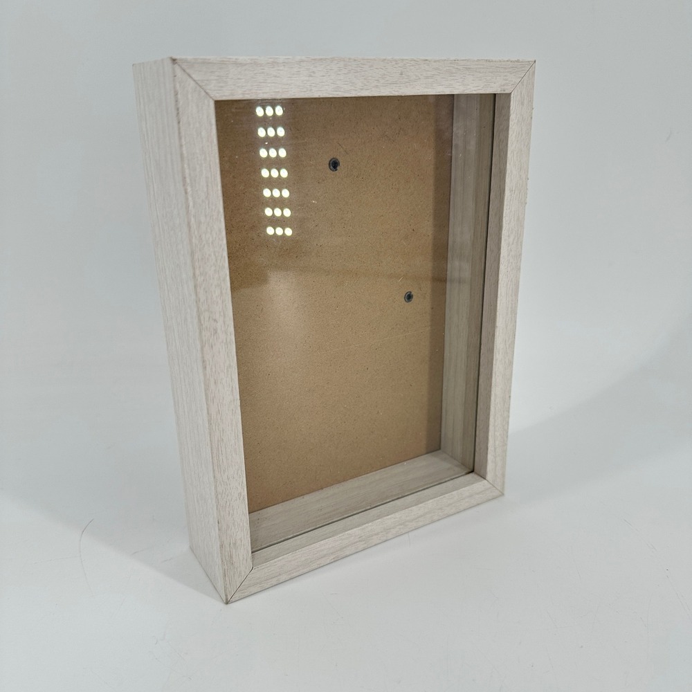 Light Wash Wood Grain Shadow Box Picture Frame 4x6 Tabletop Wall Mount Decor